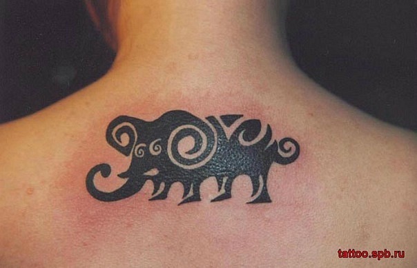 Фото и значение татуировки " Слон ". X_cfbb9dda